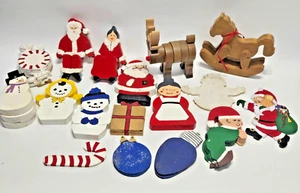 Assorted Wood Cut Outs Christmas Santa Elf Gift Snowmen Ornaments Horse Reindeer - Picture 1 of 7