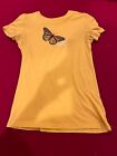 Women’s Classic Crew Aeropostale Yellow Medium Butterfly T-shirt