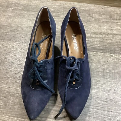 J.Renee’ Ellam Blue Suede Leather Tie Up Pointed Toe Pumps Size 6M - Image 1 of 4