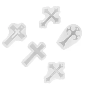 5IN1 DIY Silicone Cross Resin Mold Jewels Epoxy Making Casting Mould Craft Tool - Picture 1 of 12