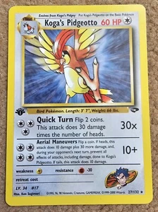 Koga’s Pidgeotto 27/132 1. Edition Gym Challenge Rare Pokemon Karte WOTC - Bild 1 von 10