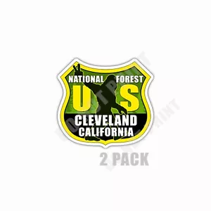 Paquete de 2 pegatinas Cleveland National Forest California Bigfoot Souvenir impermeables - Imagen 1 de 4