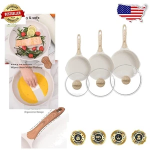 Versatile 6-Pc Non-Stick Frying Pan Set for Gas, Electric & Induction Stovetops - Picture 1 of 10