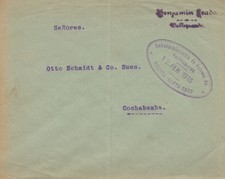 Bolivia/Bolivia: 1913 Cover Santa Cruz Per Cochabamba
