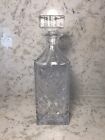 Crystal Whiskey Decanter  1 Quart 3.25" Square x 10.5" Tall 