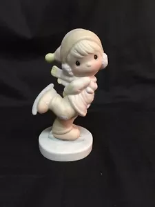 Vintage 1982 Enesco Imports Dropping in for Christmas Figurine Jonathon & David - Picture 1 of 6