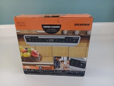 Sylvania Bluetooth Undercabinet CD Radio Music System SKCR2713-CS10 Silver - Image 1 of 3