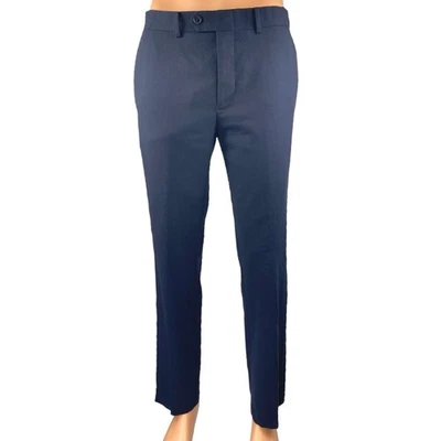 Pantalones de vestir Bar III 100 % lana para hombre azules extra ajustados de pierna recta talla 32 Foto 1 de 4
