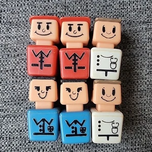 Vintage Playskool 4 Square People-Lot of 6 - Picture 1 of 2