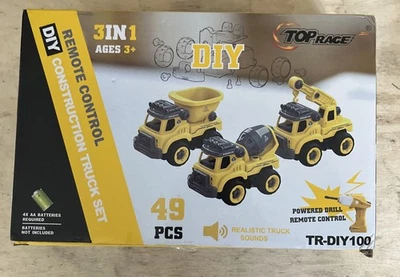 Top Race 3 in 1 Remote Control DIY Construction Truck Set 50 Pcs. NEW NIB - Image 1 of 2