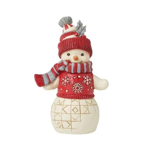 Jim Shore Heartwood Creek Nordic Noel Snowman In Cozy Hat & Scarf Fig 6015484 - Picture 1 of 5
