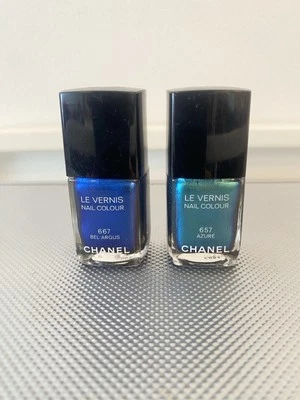 x2 Chanel Azure Bel-Argus 657 667 Le Vernis esmalte de uñas metálico verano 2013 difícil de encontrar Foto 1 de 3