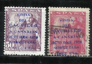 Q675B-ESPAÑA 1951 Nº1088/9 VISITA CAUDILLO CANARIAS SELLO ORIGINAL FALSO - Imagen 1 de 1