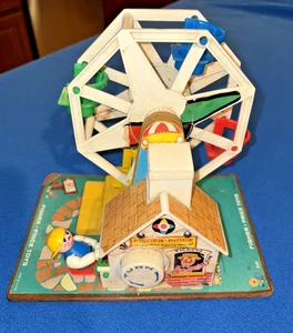 Fisher Price Little People Spieluhr Riesenrad 969 Masonite Base 1966-1980 - Bild 1 von 14