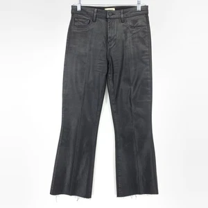 L'Agence Kendra High Rise Cropped Flare Jeans Damen Größe 27 beschichtet schwarz - Bild 1 von 6
