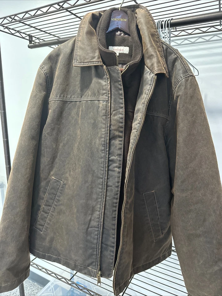 Mens Sundance Oiled Canvas Brown Jacket with Liner Size Large - Image 1 of 4