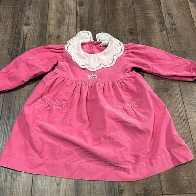 Vestido de pana vintage OshKosh talla 4T rosa para niñas pequeñas Foto 1 de 4