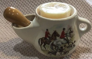 Taza de afeitar de caza Fox Hunt Hoffritz con jabón y cepillo - Imagen 1 de 11