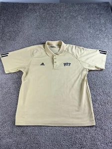 VINTAGE Pitt Panthers Shirt Mens Extra Large Yellow Blue Polo Adidas Y2K - Picture 1 of 16