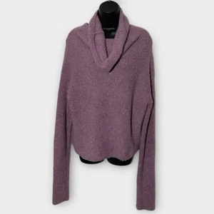 Free People Purple Wool Blend Long Sleeve Cowl Neck Sweater Size Medium - Picture 1 of 7