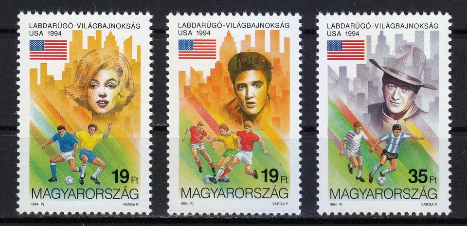 Hungría 1994 MNH Mi 4298-4300 Sc 3447-3449 Marilyn Monroe, Elvis Presley ** Foto 1 de 1
