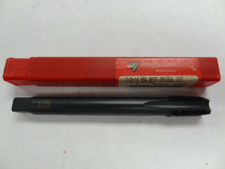 VERMONT TAP 1/2-14 NPTF 4FLT PLG TAPER PIPE EXT. X 7" LONG M20 - Image 1 of 1