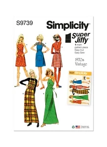 EASY Simplicity Pattern S9739 Misses Back-Wrap Pinafore Dress XS S M L XL 6-24 - Picture 1 of 8