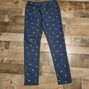Juicy Couture Girls Blue Crowns Glittery Jegging Jeans With Size XL 16 - Picture 1 of 10
