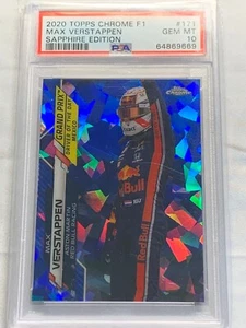 Topps Chrome F1 Racing Sapphire Edition 2020 Max Verstappen #171 PSA 10 Red Bull - Imagen 1 de 2