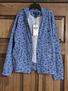 Ralphlauren Sailboat-Print Spa Terry Full-Zip Hoodie- Size:8 - Picture 1 of 6