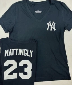 DON MATTINGLY NEW YORK YANKEES WOMANS SHIRT JERSEY NEW NAVY - Picture 1 of 1