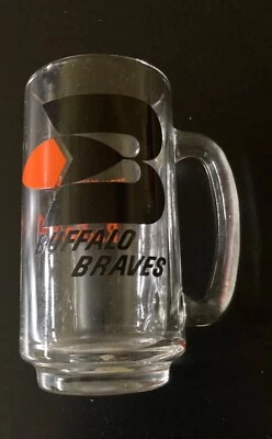 Taza de vidrio vintage Buffalo Braves WBEN AM 930 Foto 1 de 2