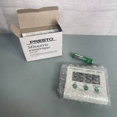 * Новый, запечатанный * Presto 0421301 электронный цифровой таймер зеленый/белый AAA NIB - Изображение 1 из 4