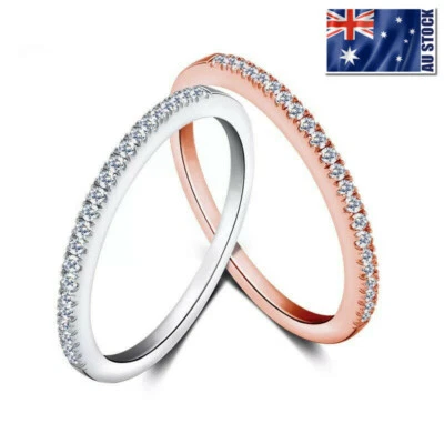 Anillo midi nudillo alianza boda diamantes simulados plata esterlina 925 genuina Foto 1 de 4