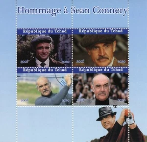 Chad Famous People Stamps 2020 CTO Sean Connery Actors Celebrities Golf 4v M/S - Picture 1 of 1