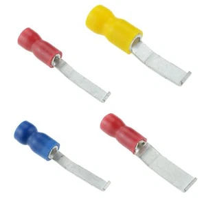 Hooked Blade Insulated Crimp Connectors Terminals - Red Blue Yellow - Picture 1 of 1