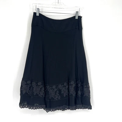 Jones New York 裙子女式 4P 黑色花卉异想天开仙女秋千哥特式 — 第 1/4 张图片