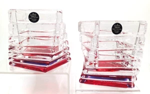 Rosenthal Studio Line 24% Lead Crystal Votive Candle Holder Red Bottom Germany - Picture 1 of 7