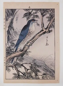 Estampado en madera japonés Ukiyo-e IMAO NO abeto japonés y cuco oriental - Imagen 1 de 6