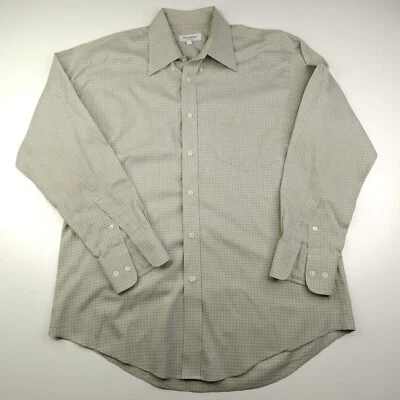 Camisa Yves Saint Laurent 16" Manga Larga Botón Cuadros Verdes Para Hombre Grande 32/33 Foto 1 de 4