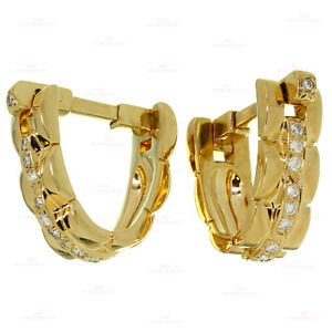Iconic CARTIER Maillon Panthere Diamond 18k Yellow Gold Stirrup Cufflinks