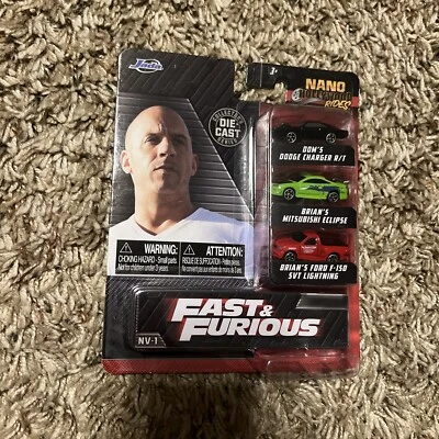 Jada Die-Cast NANO Hollywood Rides Fast & Furious 3 Pack - Image 1 of 4