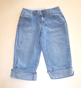 Damen St. John's Bay Stretch Bündchen Saum blau Denim Caprihose 4 - Bild 1 von 2