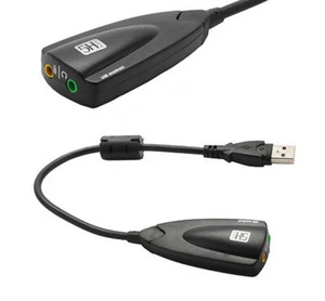 5HV2 7.1 3D External Usb Sound Card for Headphone Speakers Laptop Computer PC - Picture 1 of 8