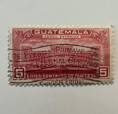 GUATEMALA WITH NATIONAL PALACE OVERPRINT STAMP WITH INTERESTING FLAG PICTORIAL Cover