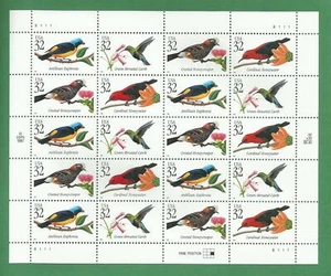 3222 - 3225  US   Tropical Birds   Never Hinged Sheet  issued year 1998 - Picture 1 of 2