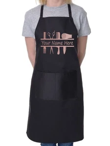 Delantal de peluquería personalizado tu nombre aquí ideal para trabajo estilista - Imagen 1 de 4