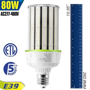 80W LED Corn Light Bulb (350Watt MH HPS HID Equal) For Warehouse Garage Workshop - Picture 1 of 12