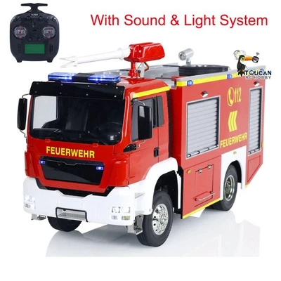 1:14 4x2 RC Fire Fighting Truck 3-speed Transmission Fire Vehicles Light Sound - Image 1 of 4
