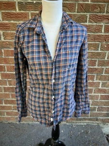 Frank & Eileen Shirt womens Medium Button down Long sleeve flannel Italy - Picture 1 of 5